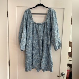 Free People Oversized Floral Jean Dress